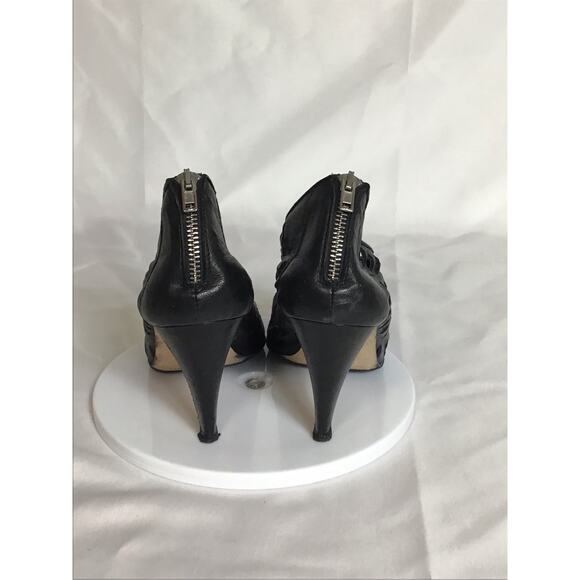 Loeffler Randall Women Peep Toe Heels Sz 11B Black EUC Flaw Edgy Sexy Formal - Picture 3 of 8
